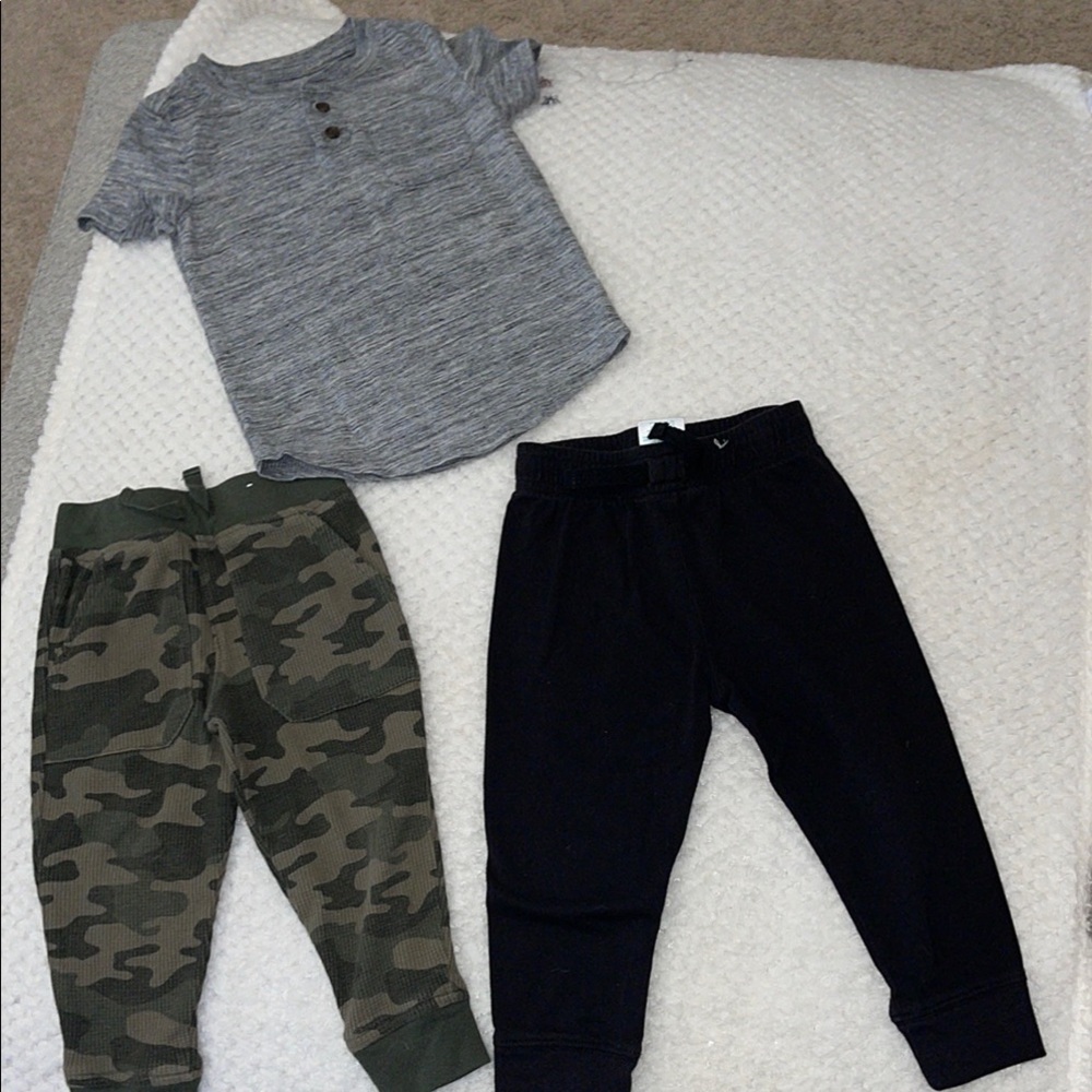 Stylish Kids Outfit Set - Gray, Camo, Black